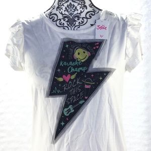 Justice Girls Ruffle Sleeve Karaoke Camp Tee 16